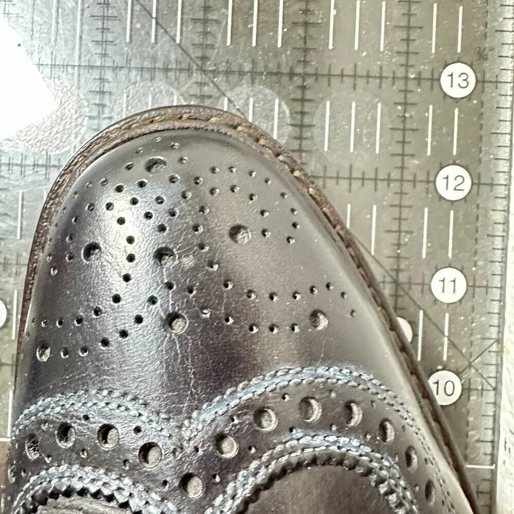 Allen Edmond Neumok Men Size 9.5D Black Leather Wingtip Oxford Dress Shoes
